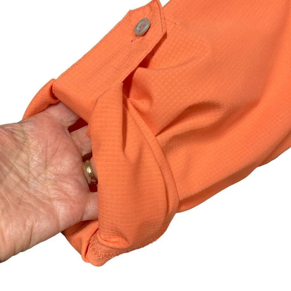 Reel Legends Coral Orange Vented Button-front Fishing Performance‎ Shirt, Small - Picture 3 of 9
